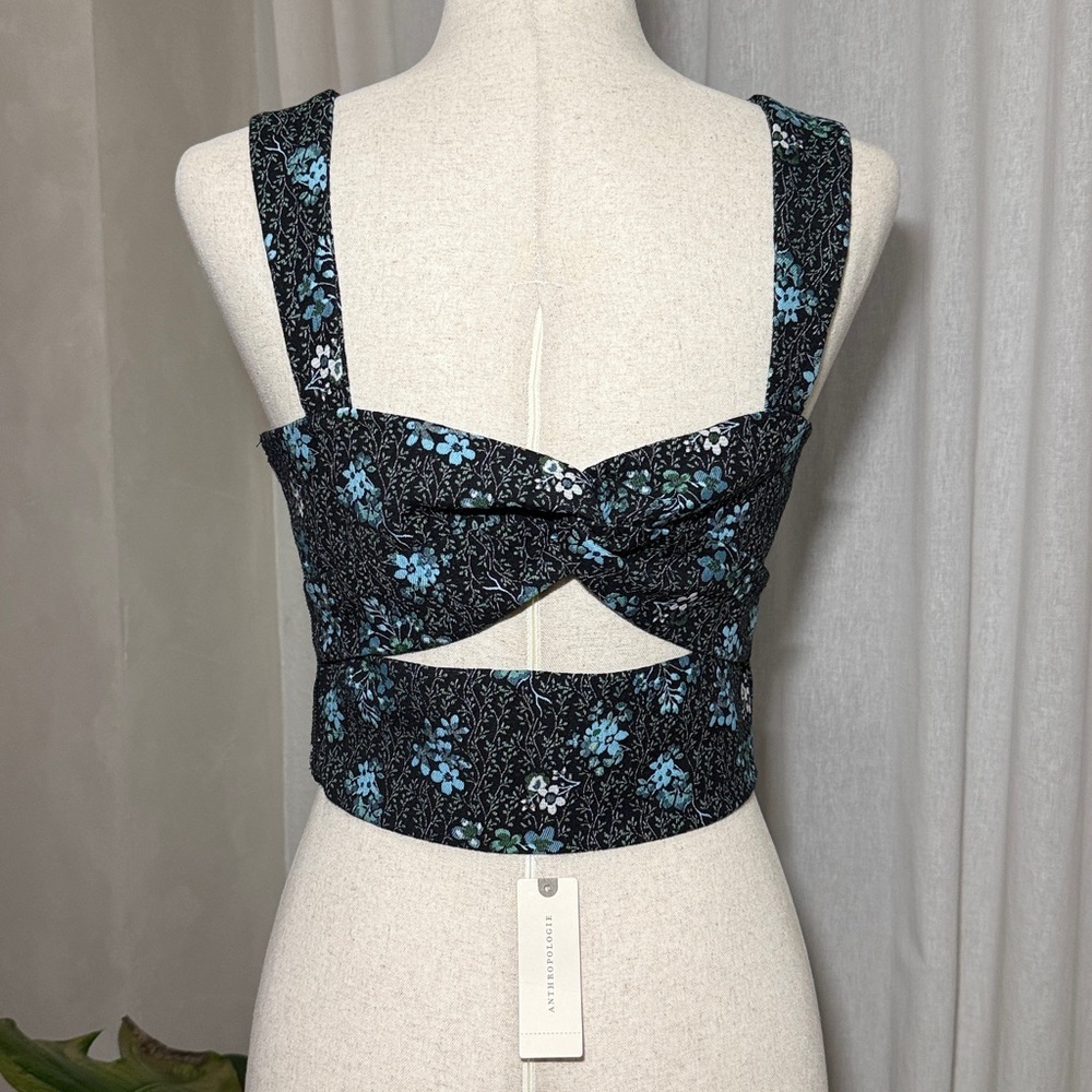 NWT- Anthropologie Sachin & Babi SNWT Jacquard Corset Tank Top Tapestry Crop - Picture 2 of 7